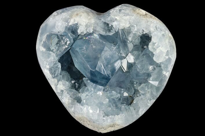 Crystal Filled Celestine (Celestite) Heart Geode - Madagascar #117326